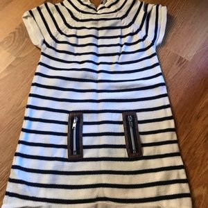 Blue and white stripped sweater dress